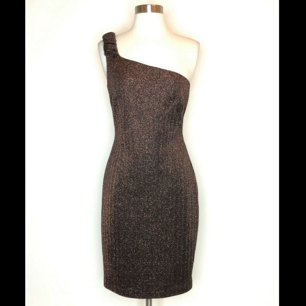 David Meister One Shoulder Party Cocktail Dress